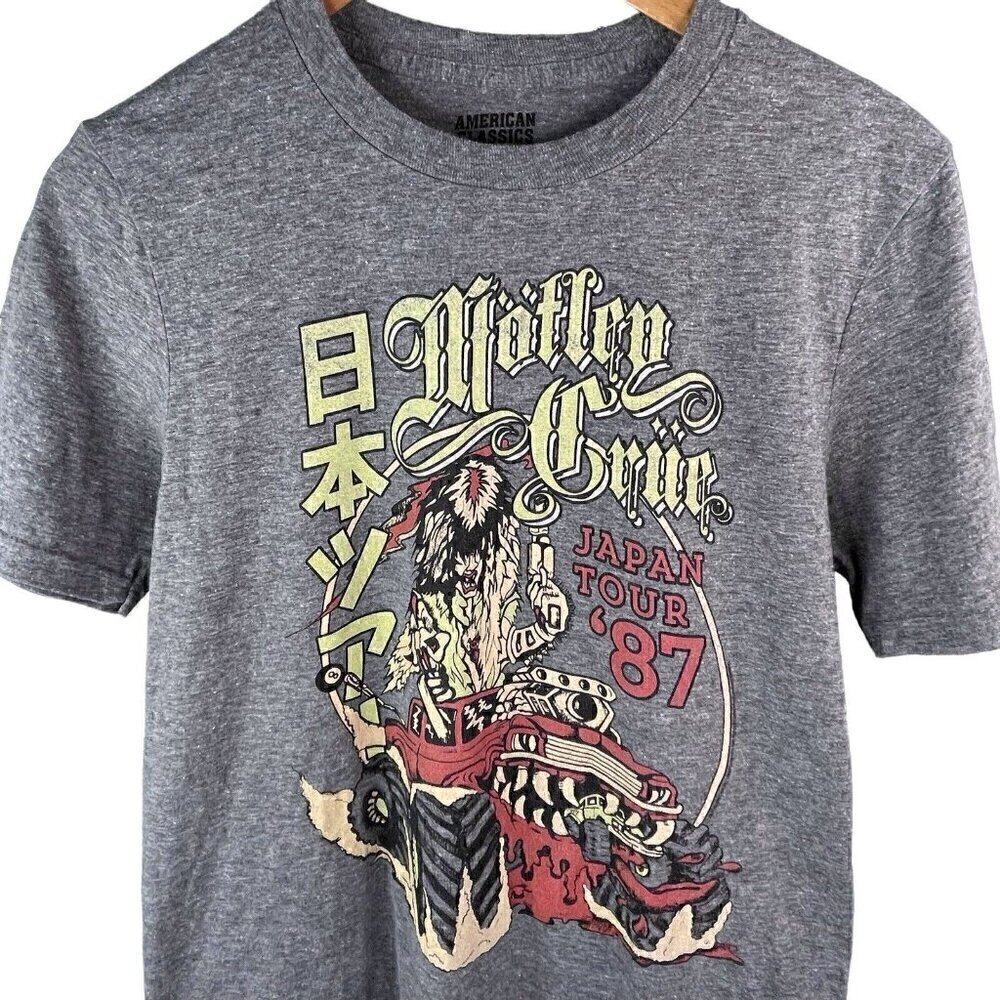 Motley Crue Short Sleeve T Japan 1987 Tour Unisex Style Men’s S Women’s L Gray